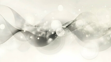 Poster - Abstract light waves and circular bokeh creating ethereal atmosphere background