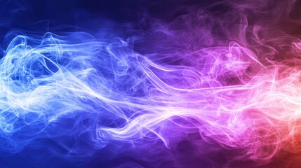 Poster - Ethereal vapor background with vibrant blue and purple hues abstract dreamy smoke design graphic template