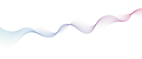 Leinwandbilder - Flowing Dot Wave halftone gradient pattern on transparent background	

