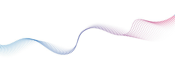 Leinwandbilder - Flowing Dot Wave halftone gradient pattern on transparent background	
