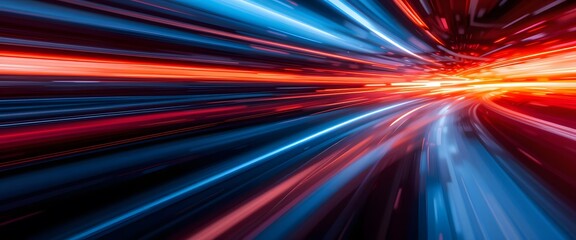 Fototapete - Abstract Color Streaks, A Modern Background With Vibrant Energy That Flows From Red, Orange, And Transitions To Cooler Blues And Blacks Creating A Dynamic Feel. Visual Motion Is Captured Here.