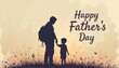 © image888 - an abstract representation of fathers day, with a father and son silhouette and a soft arrows background.