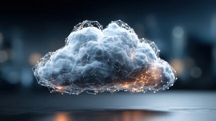 Poster - Conceptual illustration of automated trade balance in the cloud with real-time import monitoring for business efficiency