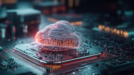 Poster - Cloud-native trade network concept illustrating the visual commerce growth and connections in today's economy