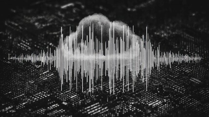 Poster - cloud economy pulse icon concept capturing live signals from digital economic activity and market tr