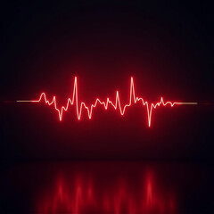 Fototapete - Heartbeat pulse visualization an abstract digital graphic health concept with central perspective