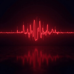 Fototapete - Dynamic audio waveform visualization digital studio graphic design dark background abstract concept