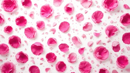 Wall Mural - scattered pink flower petals creating a vibrant and delicate floral background texture