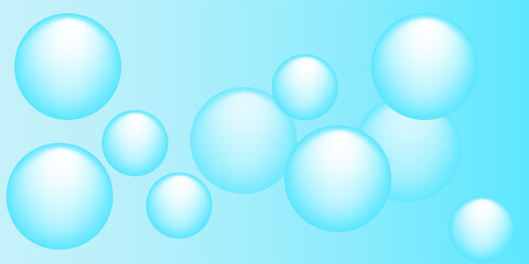 Poster - Minimalist banner background, pastel colorful, Light Blue gradations. bubble Circle effect style.