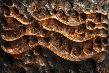 Poster - Abstract Brown Gold Black Swirling Texture Pattern