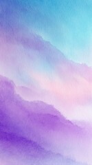 Poster - Soft Watercolor Landscape Abstract in Pastel Shades of Purple and Blue Creating a Serene and Calming Atmosphere for Decor or Background Use