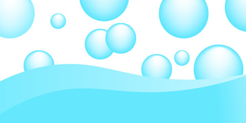 Poster - Minimalist banner background, pastel colorful, Light Blue and white gradations. bubble Circle effect style. vektor illustration.