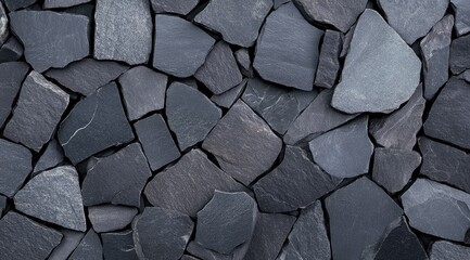 Poster - Irregular gray stone pieces create a textured surface