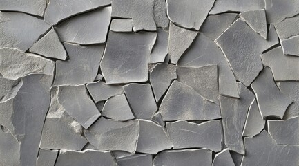 Poster - Irregular gray stone pieces create a textured wall