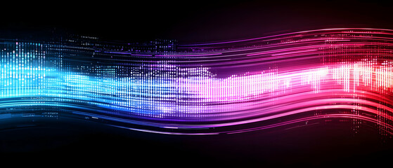 Poster - Abstract Neon Light Wave Background Design