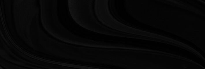 Leinwandbilder - Black gray satin dark fabric texture luxurious shiny that is abstract silk cloth panorama background with patterns soft waves blur beautiful.