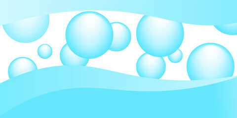 Poster - Minimalist banner background, pastel colorful, Light Blue and white gradations. bubble Circle effect style. vektor.