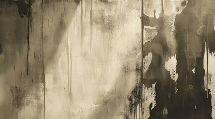 Poster - Abstract sepia-toned artwork featuring textured, mottled surfaces and vertical streaks