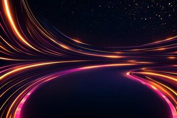 Poster - Abstract Glowing Curved Lines Futuristic Background