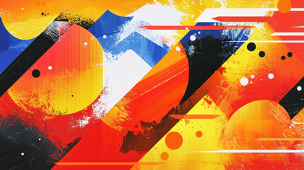 Poster - Vibrant Abstract Paint Splash Background with Bold Colors, Dynamic Shapes, and Creative Art Texture for Modern Design and Artistic Expression