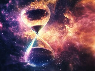 Wall Mural - Ethereal hourglass illustration symbolizing time