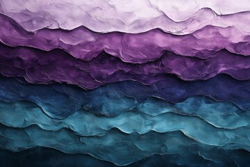 Poster - Abstract Layered Gradient Wave Background Deep Purple Teal Blue Hues