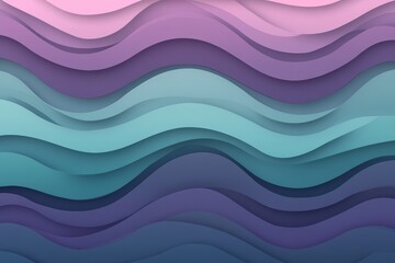 Poster - Abstract Layered Wave Background in Pink Purple Teal and Blue Gradient