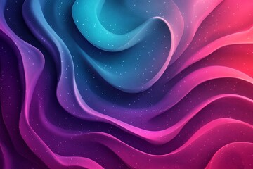 Poster - Abstract Organic Gradient Waves Deep Purple Neon Pink Teal Glittery Texture Background