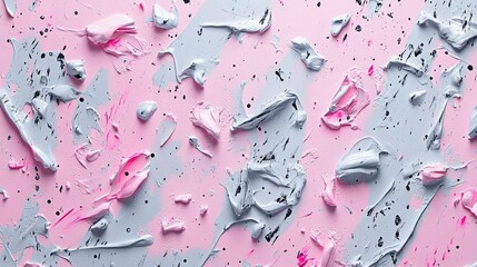 Poster - Abstract Pastel Pink and Metallic Grey Paint Texture