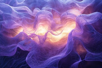 Poster - Abstract Purple and Orange Particle Flow