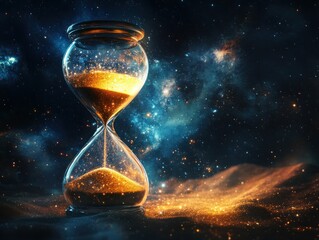 Wall Mural - Hourglass in space time concept