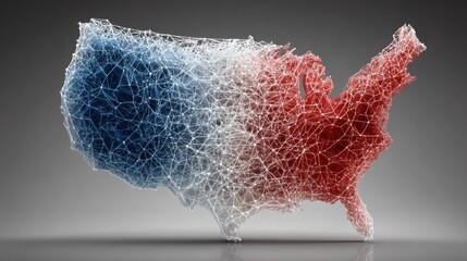 Poster - The united states map depicting economic decision-making insights through visual elements and analytical data