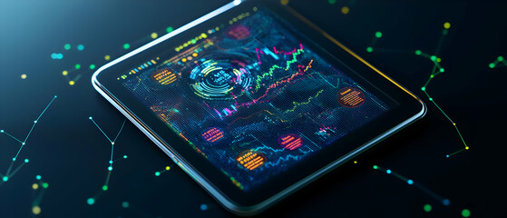 Poster - Digital Tablet Display With Abstract Graphic Design