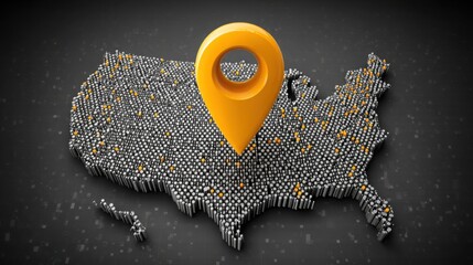 Poster - Map of the united states with a location pin highlighting key areas for ethical consumption and sustainable practices