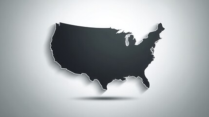 Poster - Map of the united states representing blockchain-based economic voting system icon concept for future applications