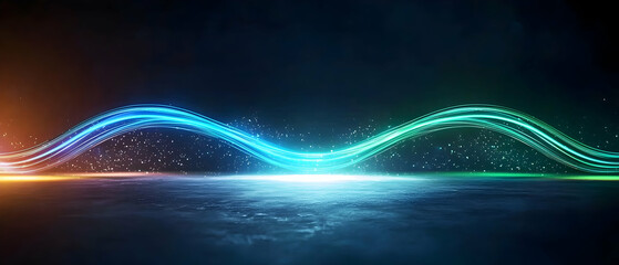 Poster - Abstract Neon Light Wave Design