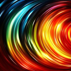 Poster - Vibrant, swirling concentric circles of light, creating a dynamic, abstract design