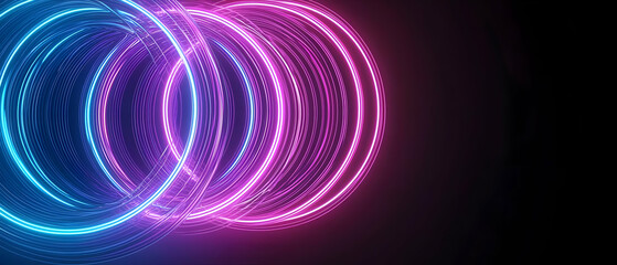 Poster - Abstract Glowing Neon Circles Design
