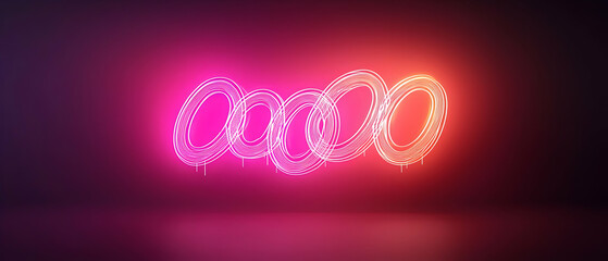 Poster - glowing infinity symbol design with neon light