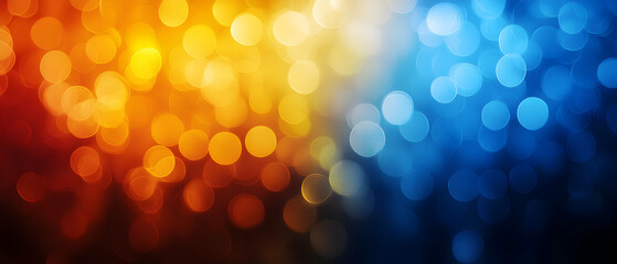 Poster - Abstract Bokeh Background With Orange And Blue Colors