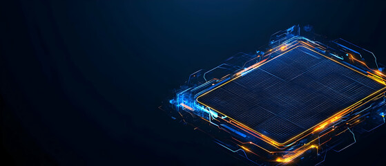 Poster - Abstract Glowing Circuit Board Design