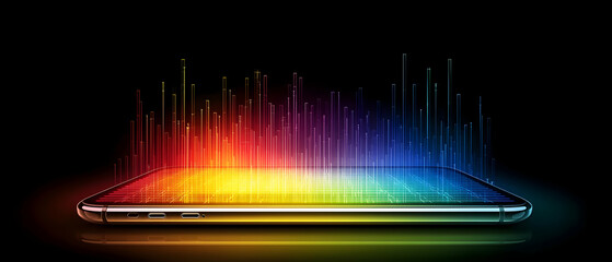 Poster - Abstract Colorful Glowing Mobile Phone