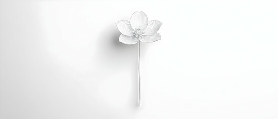 Poster - White Abstract Flower Design