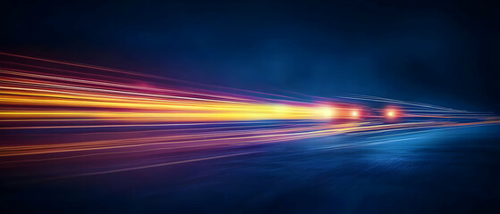 Poster - Abstract Night City Lights Blurred Motion Graphic