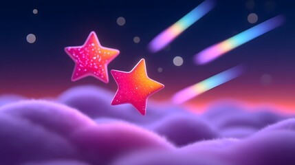 Wall Mural - a cosmic meteor cuts through the night sky abstract natural scene wallpaper illustration