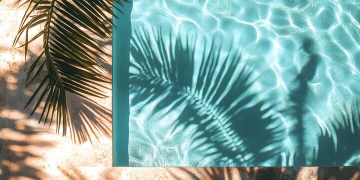 Swimming pool top view with�water ring.