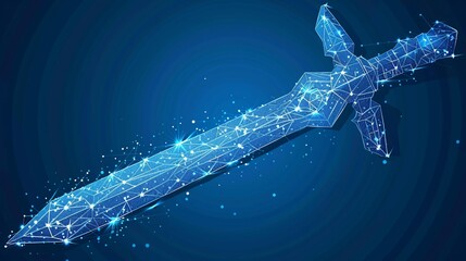 Abstract polygonal sword graphic