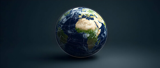 Poster - Detailed 3d Earth Model In Dark Background