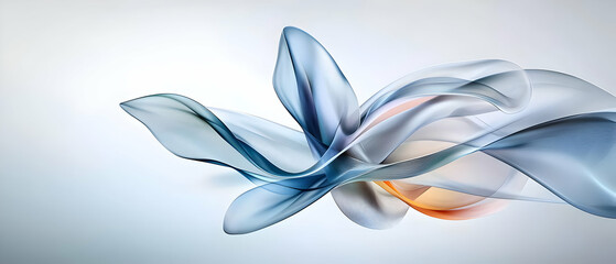 Poster - abstract blue and orange design with fluid shapes