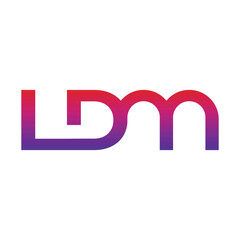 Aufkleber - this is a simple flat logo design of a letter LDM in bright color in clean style that looks nice on a white background